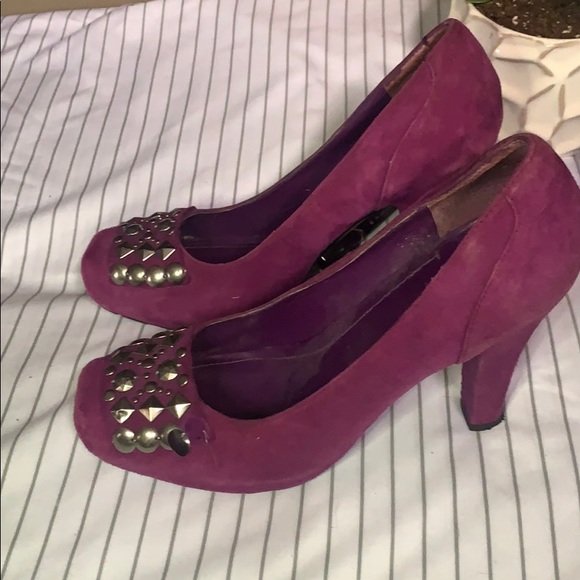 BCBGeneration Purple studded Galena Suede Heels - Picture 5 of 6